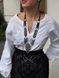 Necklace "Ornament" black with a silver pattern 2522 photo 1