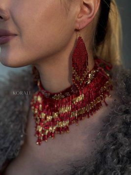 Set "Georgina" Borshchiv tongue and earrings 1088-1 photo
