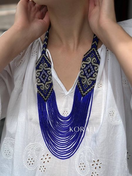 Circular necklace "Svarga" blue 81 photo
