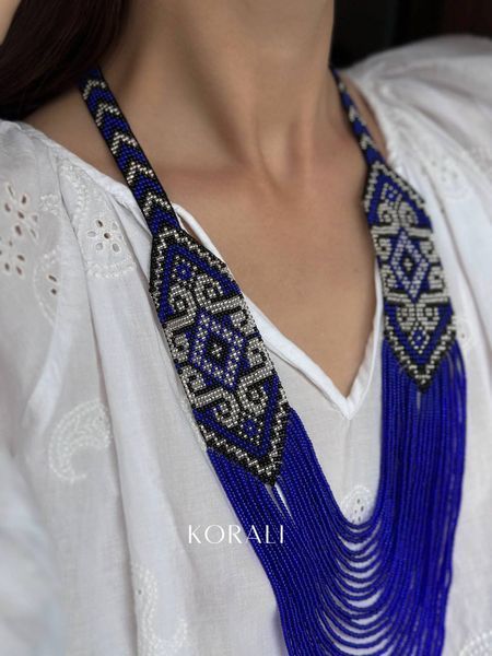 Circular necklace "Svarga" blue 81 photo