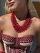 Necklace "Air" red with black splash 353 photo 4