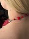 Necklace "Air" red with black splash 353 photo 2