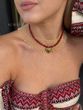 Classic necklace and choker set "Coral Heart" 1146 photo