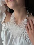Necklace "Air" white on extensions 32 photo