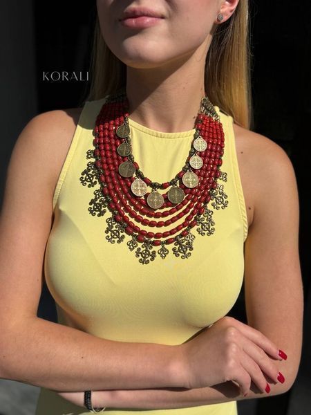 Necklace "Treasures of the Nation" made of natural stones 1066 photo