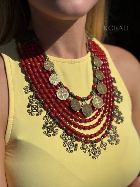 Necklace "Treasures of the Nation" made of natural stones 1066 photo