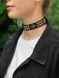 Ribbon necklace "Rune" black with gold 859 photo 1