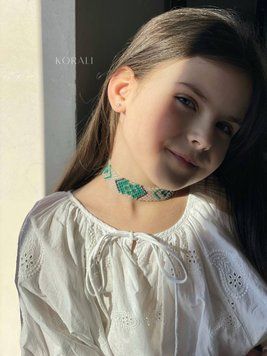 Силянка дитяча "Лесі Українки" прозора з зелено-сірим вкрапленням 560 фото