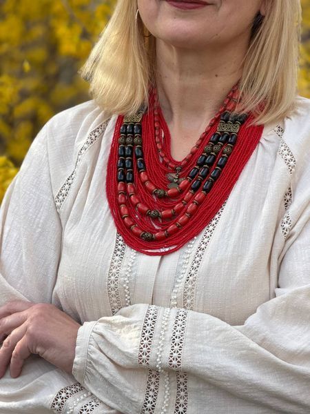 Set "Angel amulet" made of natural red stones 2253 photo