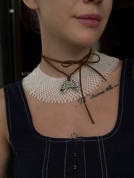 Set of silyanka classic white and kermic pendant "Kosivska lunnytsia" 169 photo