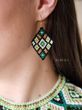 "Stefania" Green Beaded Earrings 2570 photo