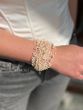 Bracelet "Air" milky color with pink and green splashes 2480 photo