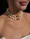 Necklace "Shine of mother of pearl" made of natural stones (short) 2286 photo 1