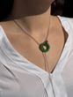 Pendant "Horizon of Desires" green with silver fittings 603 photo