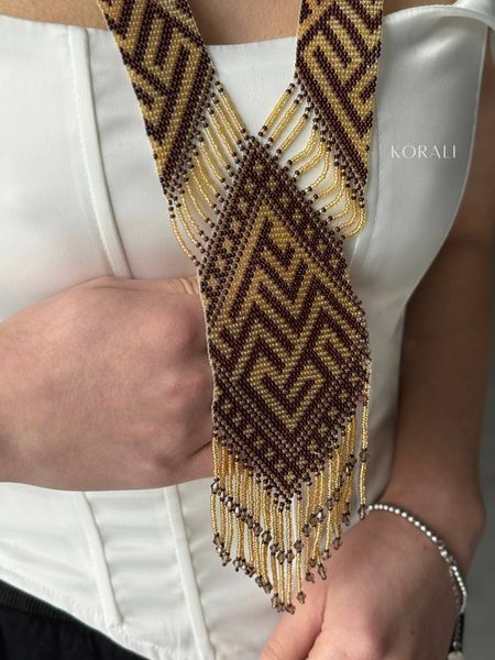 Necklace "Ornament of Being" brown-gold 2138 photo
