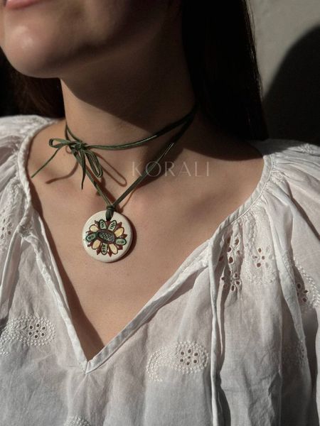 Ceramic pendant "Bakhmatyuk flower" 27 photo