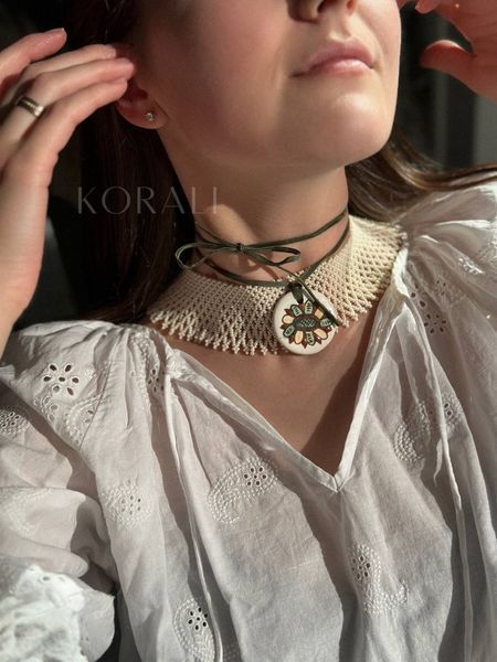 Ceramic pendant "Bakhmatyuk flower" 27 photo