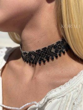 "Polisyanochka" black coat with graphite pattern 632 photo