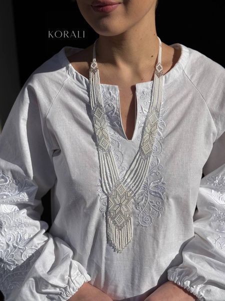 Necklace "Shine" white color 2190 photo