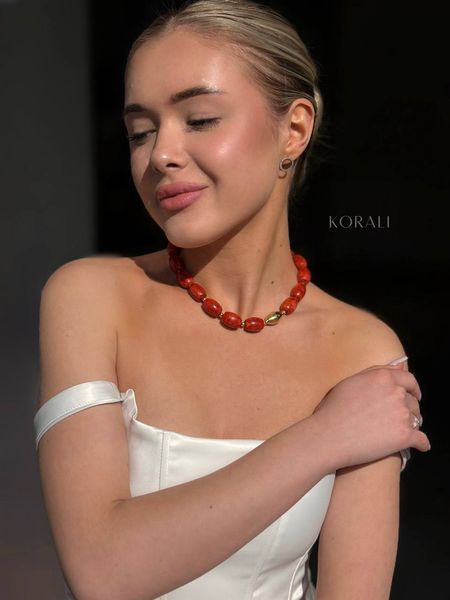 Намисто "Сонячні коралі" з натурального каміння 2288 фото