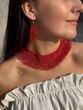 A set of classic red silyanka and earrings