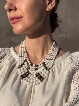 Natural jade stone necklace "Light of Hope" 533 photo