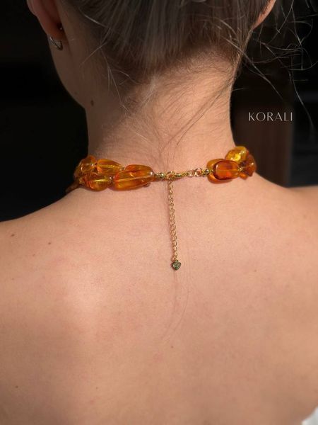Necklace "Amber Sun" made of natural stones 2289 photo