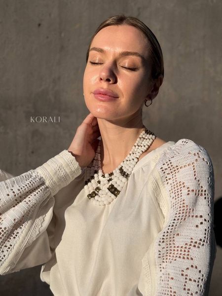 Natural jade stone necklace "Light of Hope" 533 photo