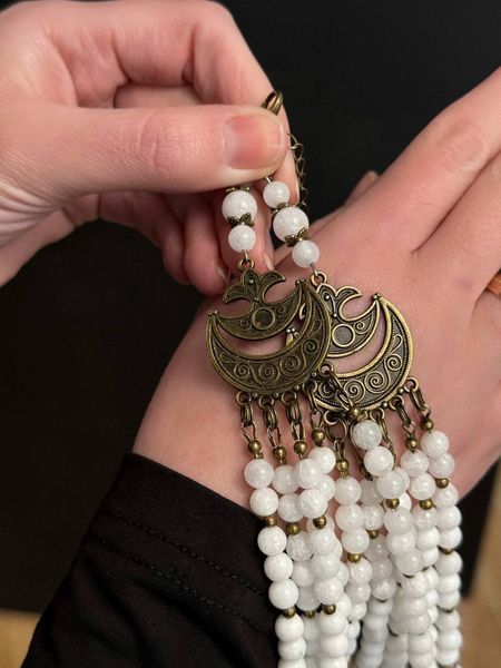 Natural jade stone necklace "Light of Hope" 533 photo