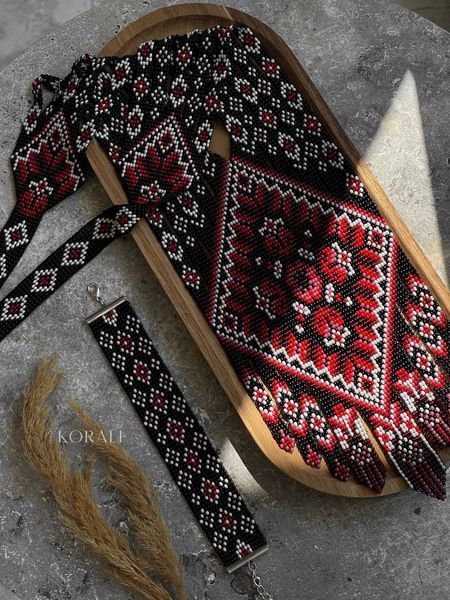 Комплект гердан "Сімейні цінності" і браслет 507 фото