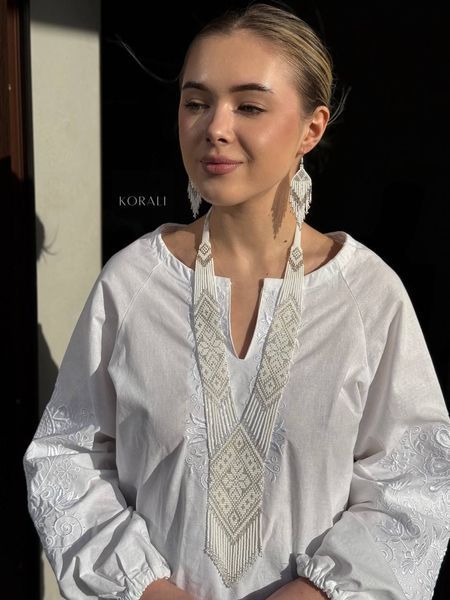 Set of necklace "Light of the Soul" and earrings "Svarga" 2193 photo