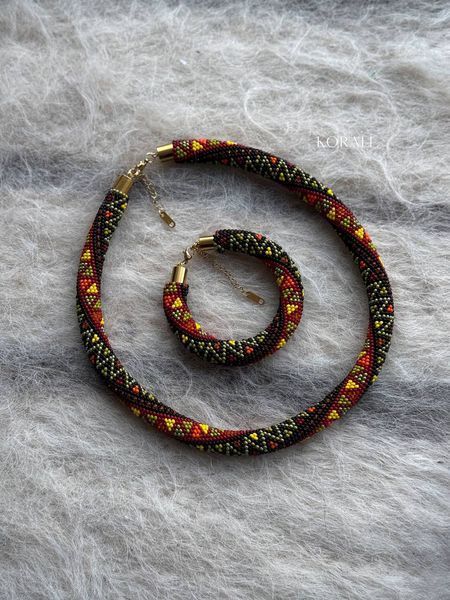 Set of "Sun over Polonin" necklace and bracelet 534 photo