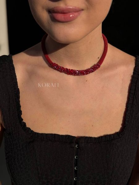 Necklace harness "Women's Magic" burgundy color 2352 photo