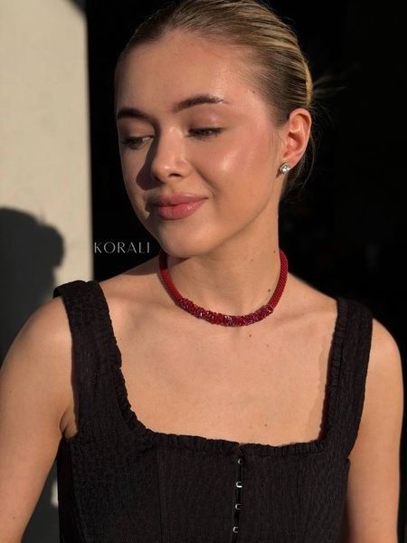 Necklace harness "Women's Magic" burgundy color 2352 photo