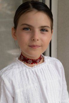 Children's  necklace "Kvitano" red color 2487 photo