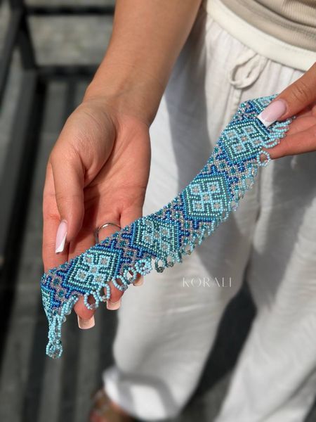 Necklace "Lace of Dreams" blue color 2385 photo