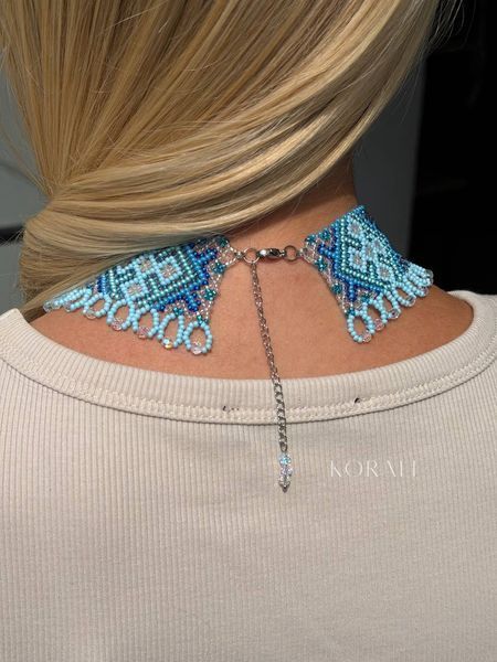 Necklace "Lace of Dreams" blue color 2385 photo