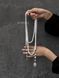 Braided harness lariat white and silver 74 photo 4