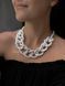 Braided harness lariat white and silver 74 photo 1