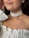 Ribbon necklace "Flower of roses" white 131 photo 3