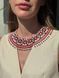 "Whisper of the Mountains" silk scarf with red patterns 827 photo 2