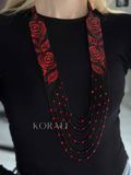 Circular necklace "Red Rose" 16 photo