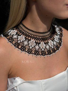 Necklace "Zozulin's Orchids" black 2391 photo