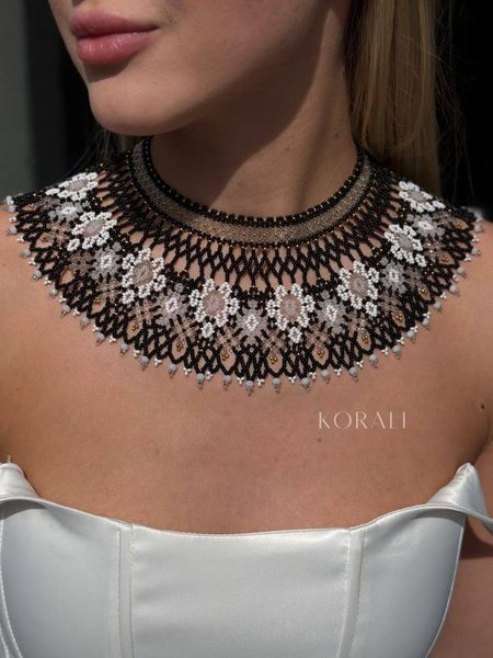 Necklace "Zozulin's Orchids" black 2391 photo