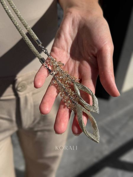 Braided harness-lariat "Sunset" made of Japanese beads 907 photo
