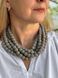 A 5-row wooden necklace of gray color 328 photo 1