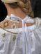 Necklace "Bereginya" in white and gray on a ribbon 1196 photo 3