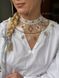 Necklace "Bereginya" in white and gray on a ribbon 1196 photo 4