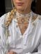 Necklace "Bereginya" in white and gray on a ribbon 1196 photo 1