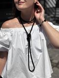 Braided harness lariat black 754 photo